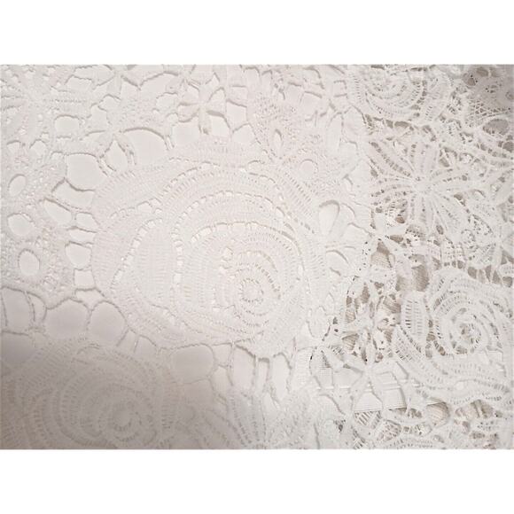 Wedding Dress Sz M Lined Simple Courthouse Elegant Rose Lace Long Sleeve Lined - Picture 10 of 16